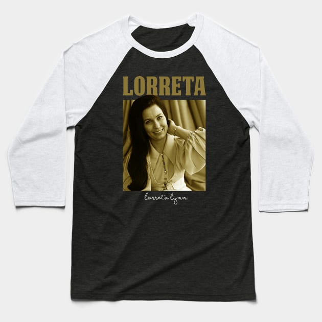 loretta lynn vintage Baseball T-Shirt by xalauras studio